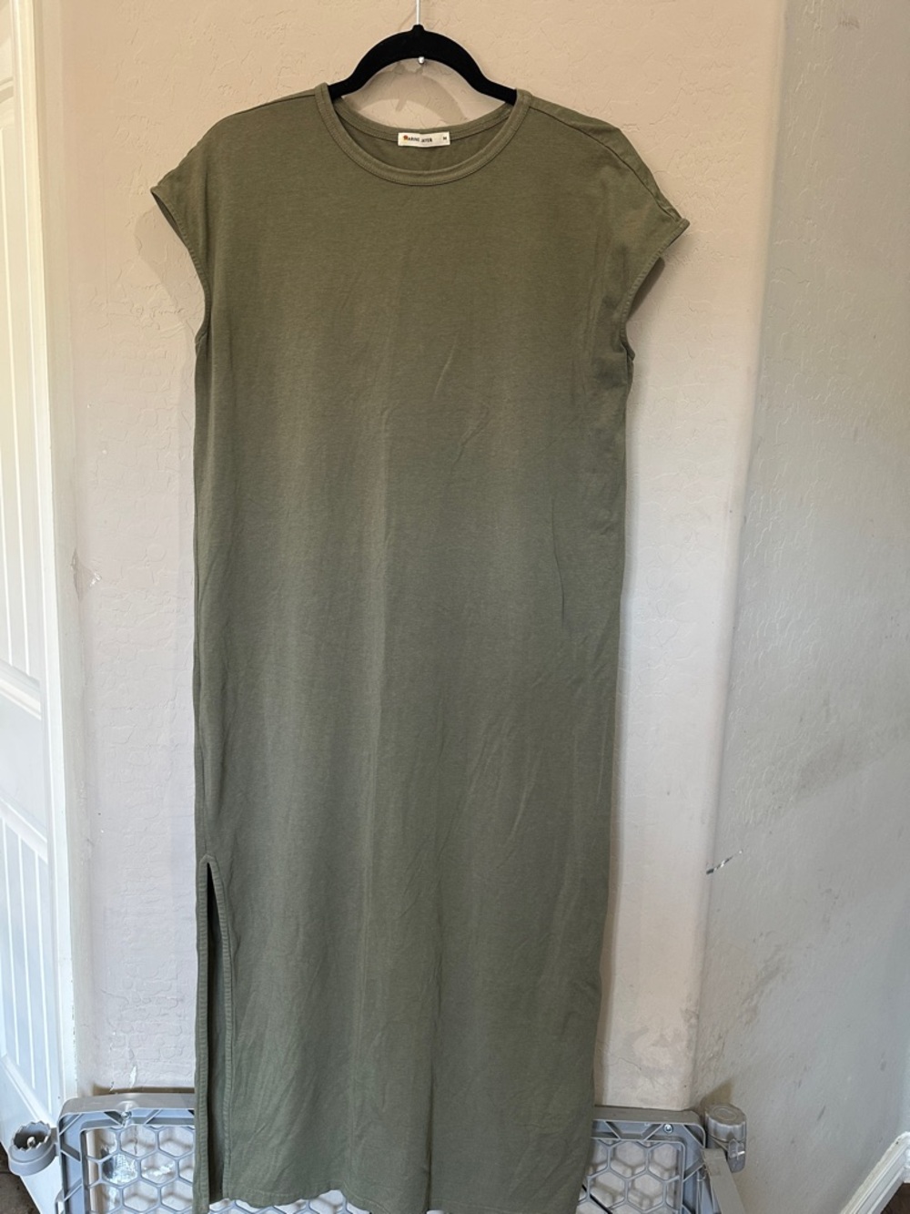 Marine Layer Olive Green Maxi T-Shirt Dress